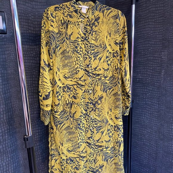 Printed see through button up blouse - Picture 1 of 3